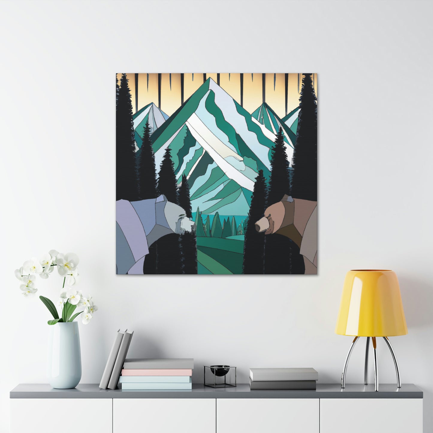 "Bold Bear in Deco" - Canvas