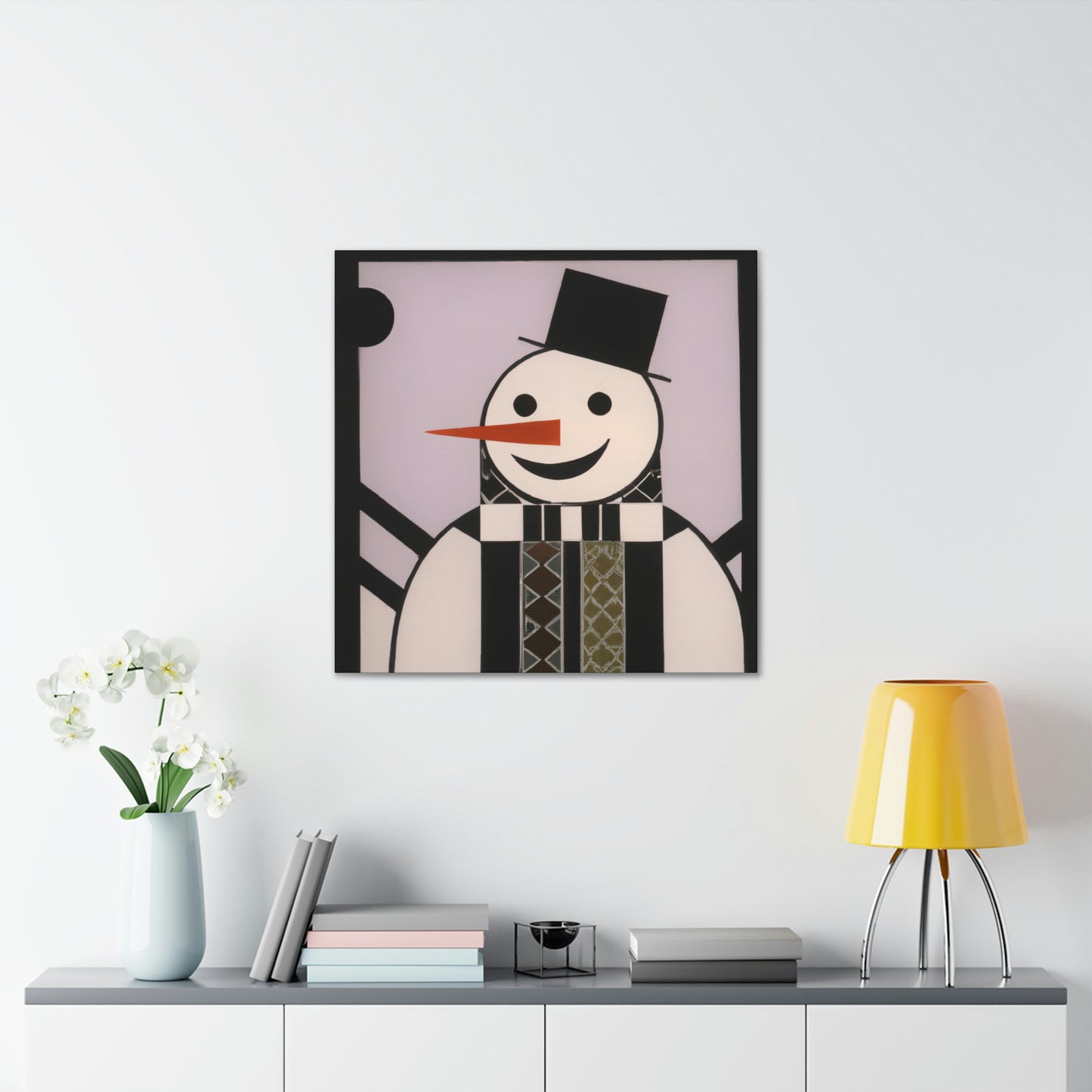 "Frosty Art Deco Snowman" - Canvas