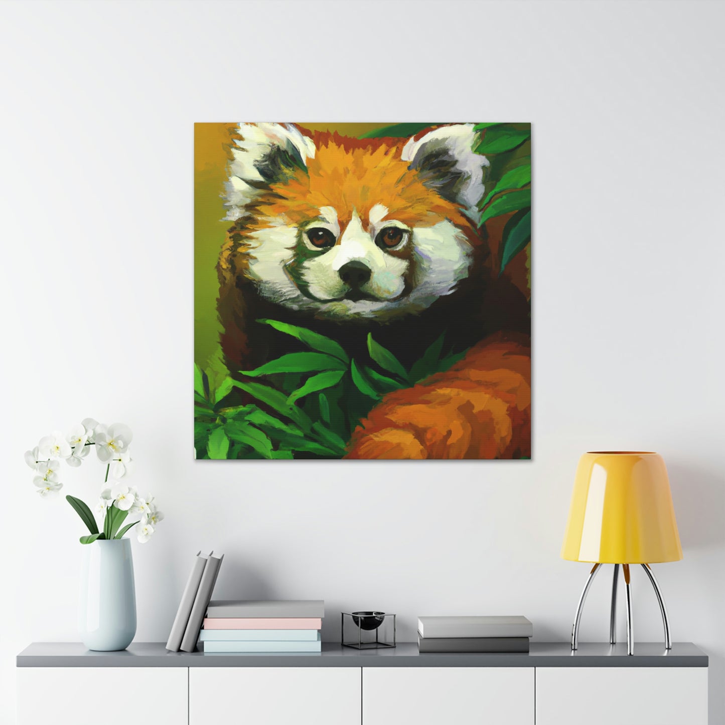 Red Panda in Art Deco - Canvas