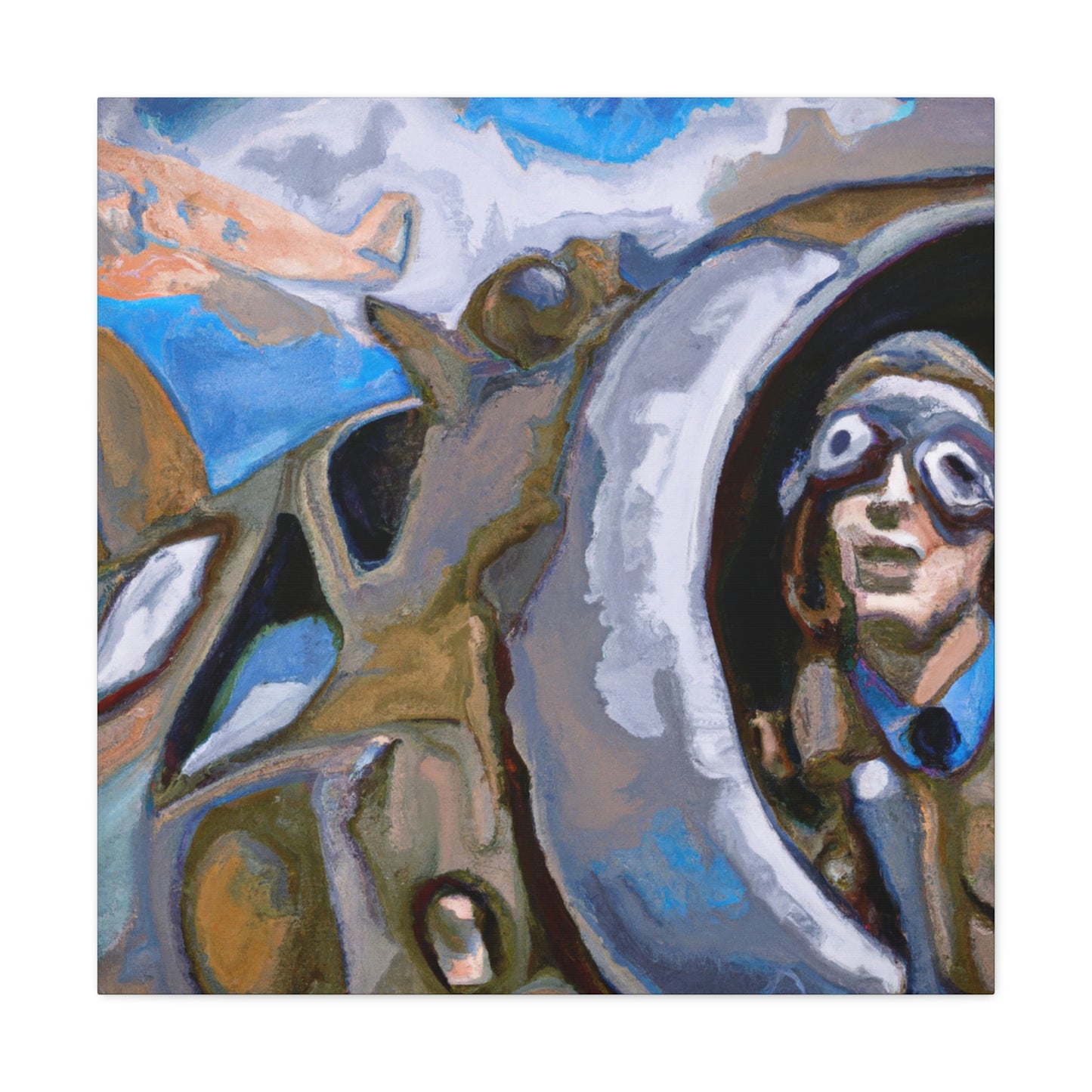 Aviator in Flight. - Canvas