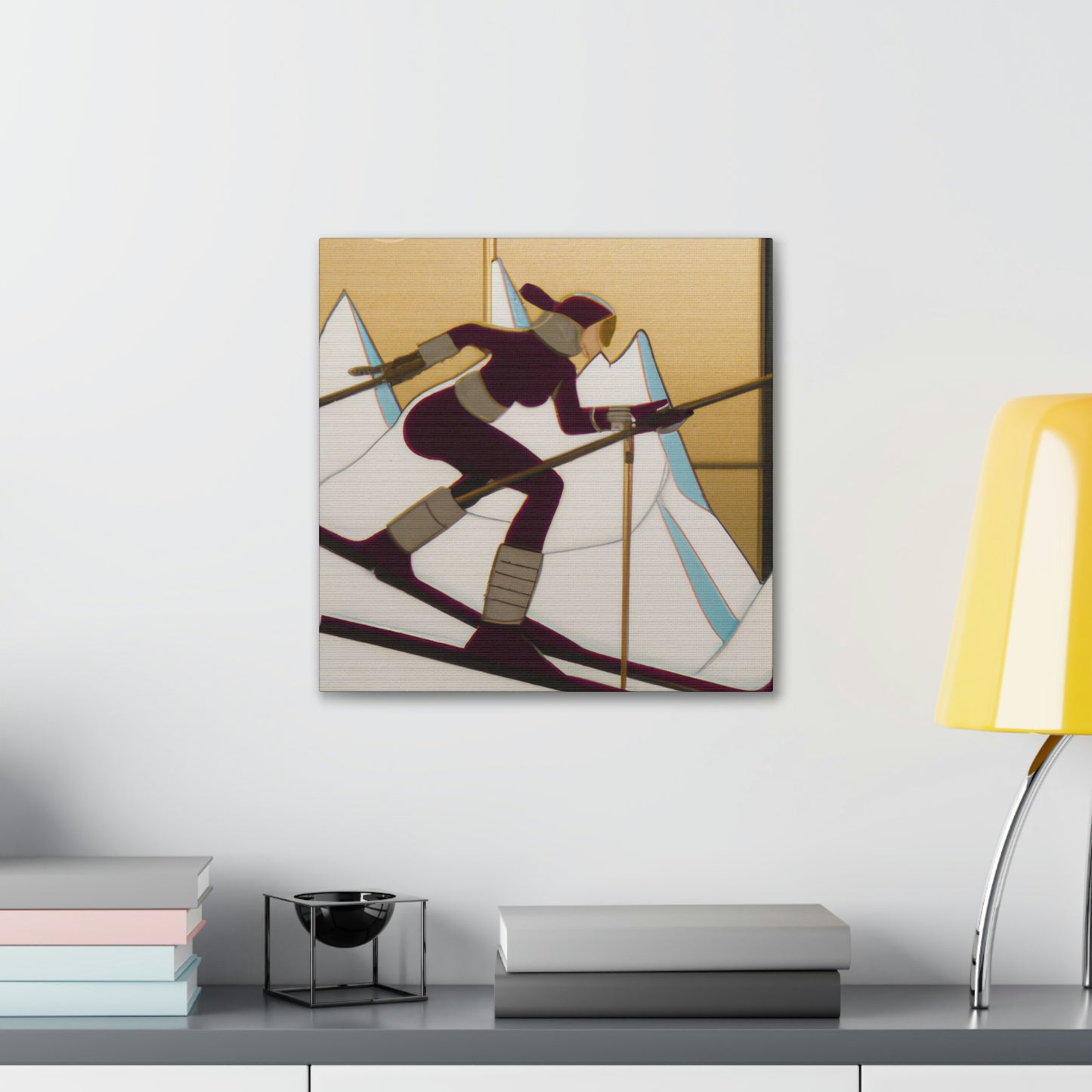 Gleaming Ski Slalom - Canvas