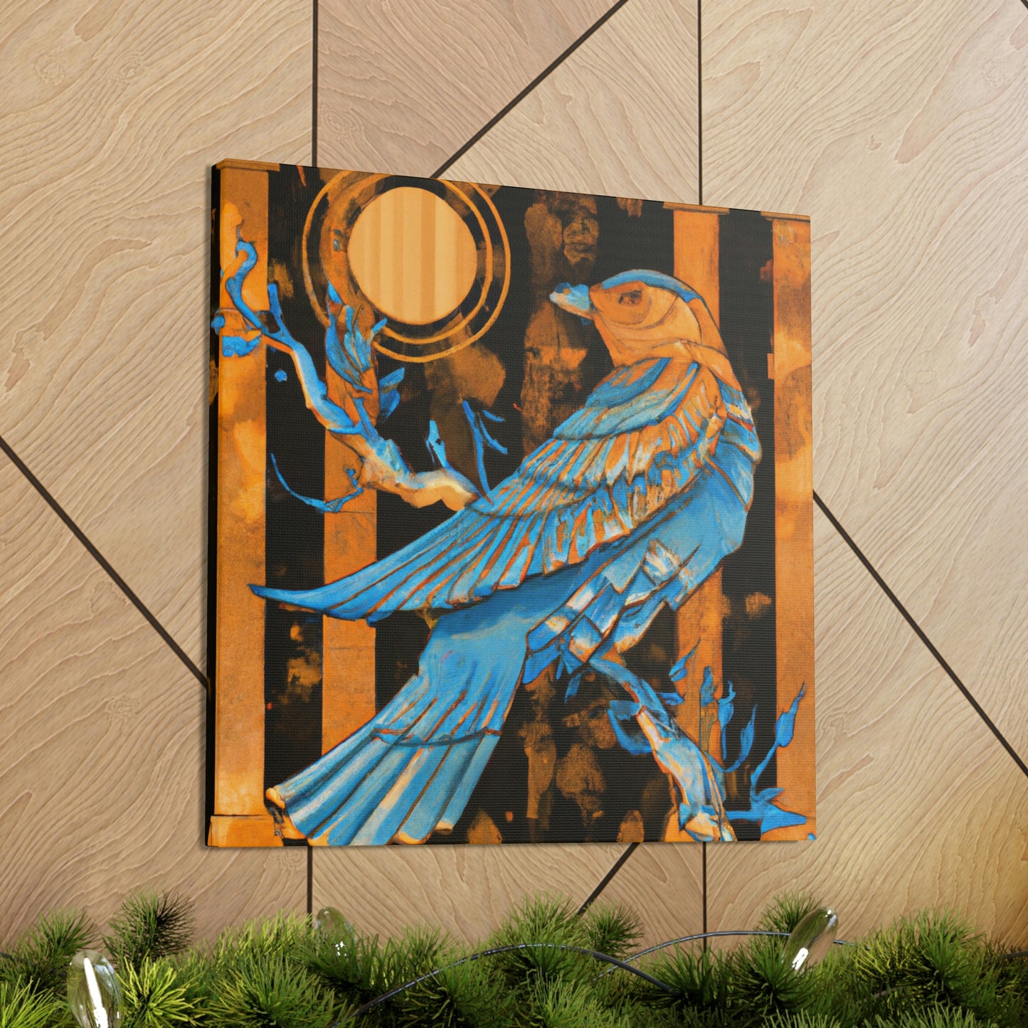 "Bluebird's Art Deco Dream" - Canvas