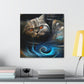 "Cat Purring Contentedly" - Canvas