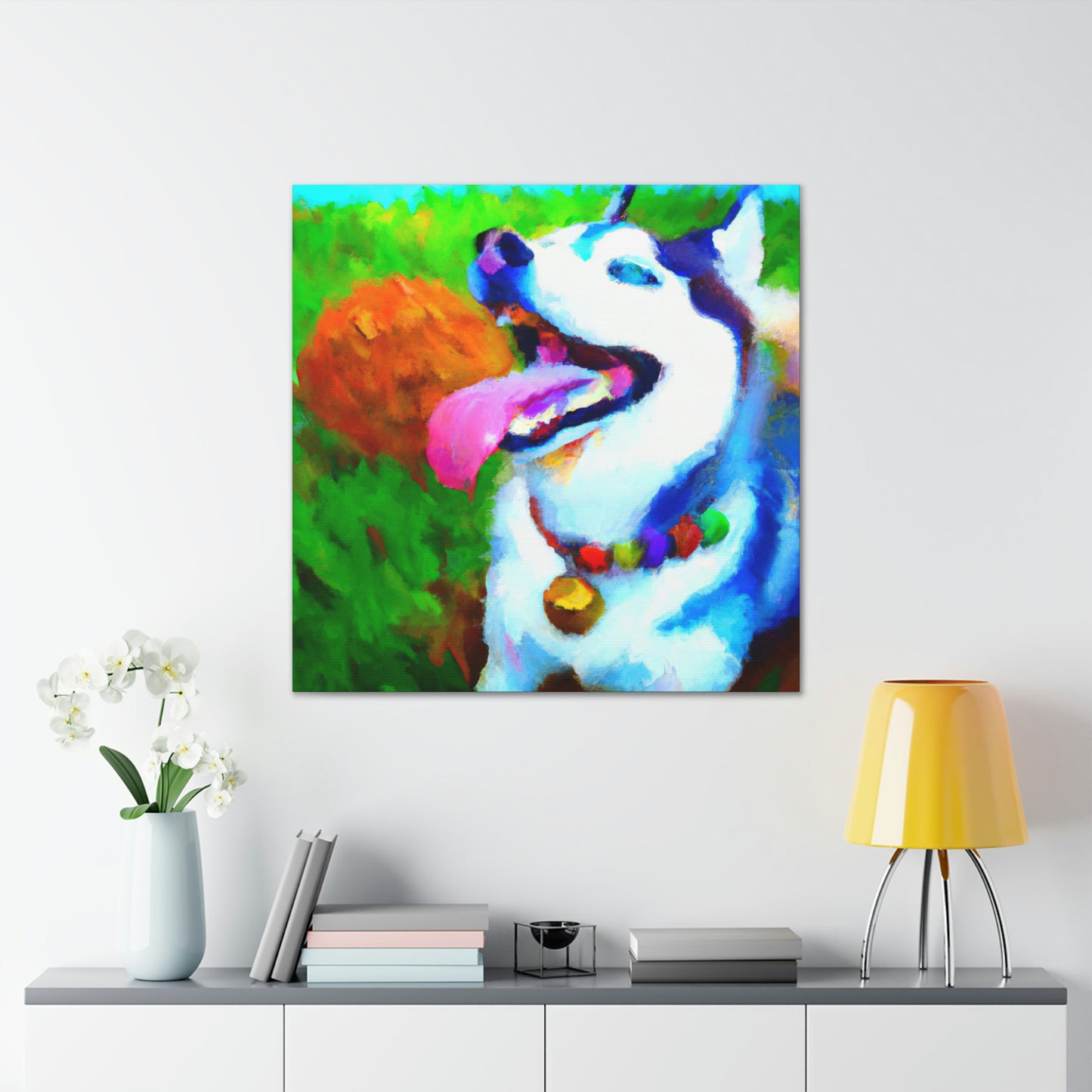 "The Husky's Regal Gaze" - Canvas