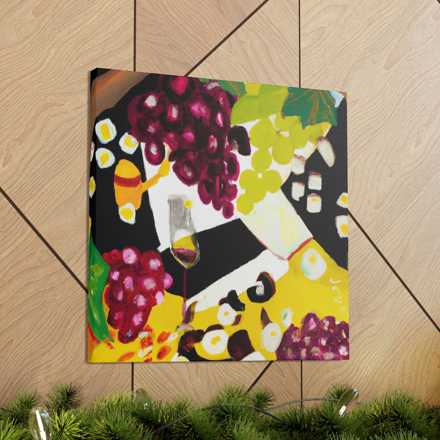 Cheese and Grapes Abstraction - Canvas