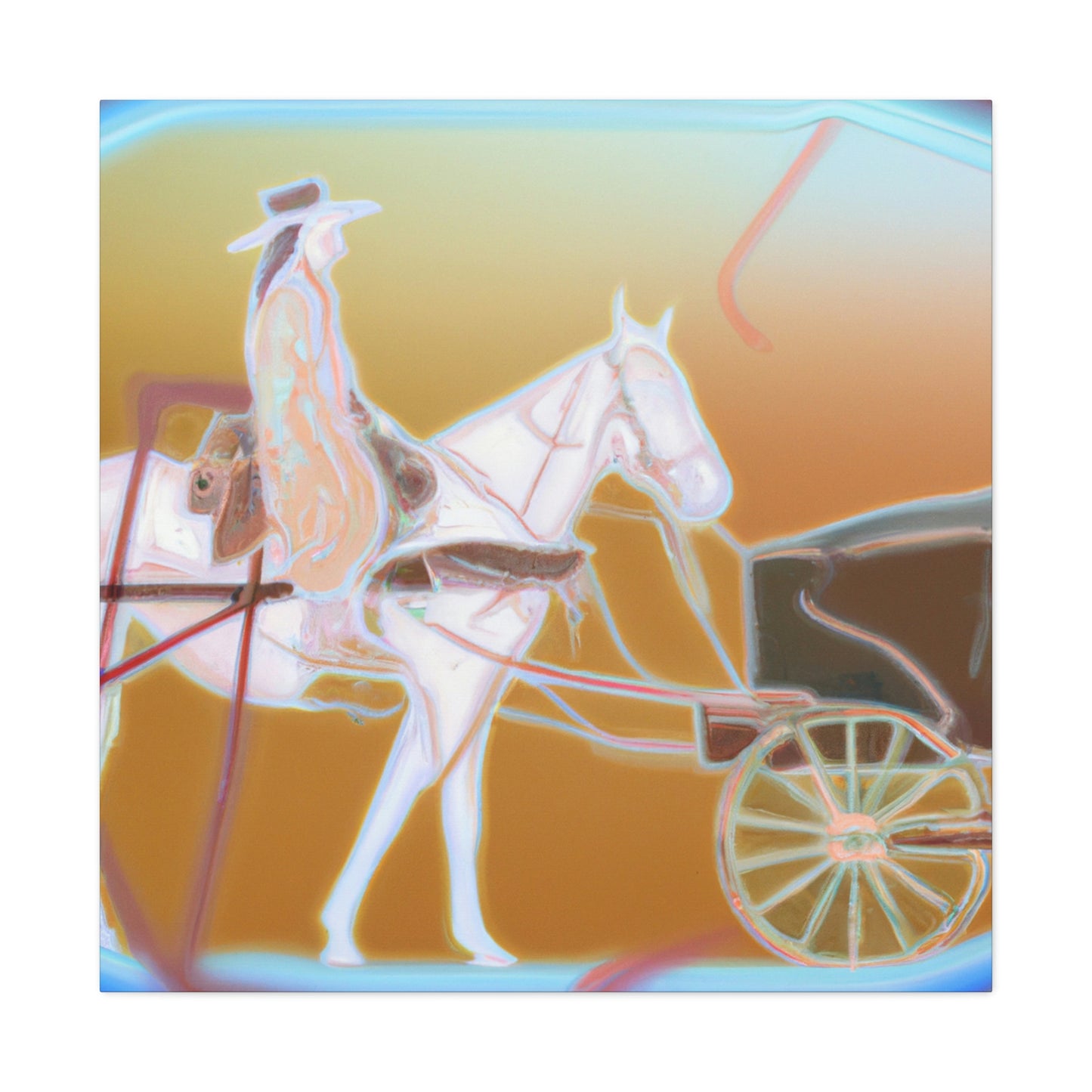 Stagecoach in Moonlight - Canvas