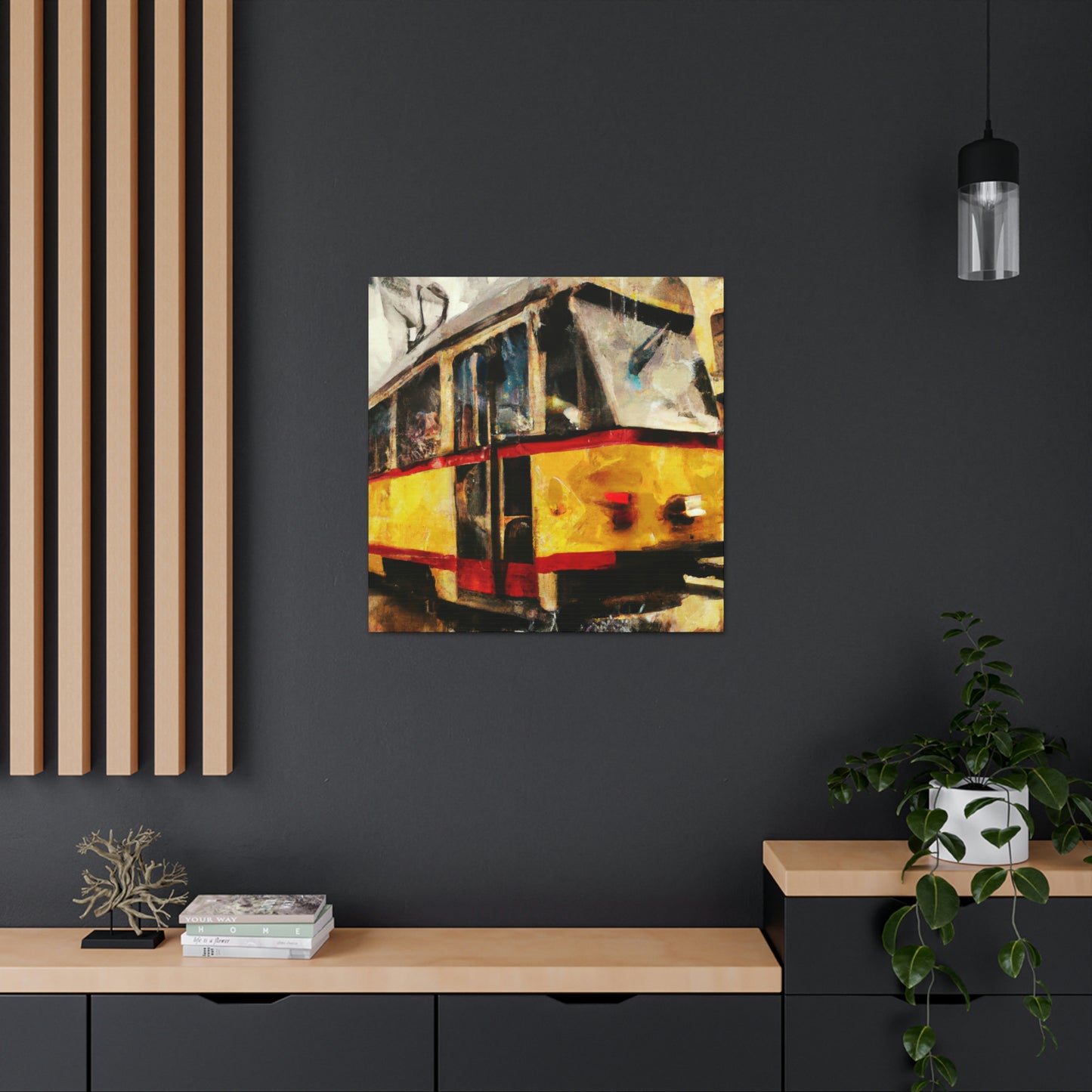 Tram in the Night - Canvas