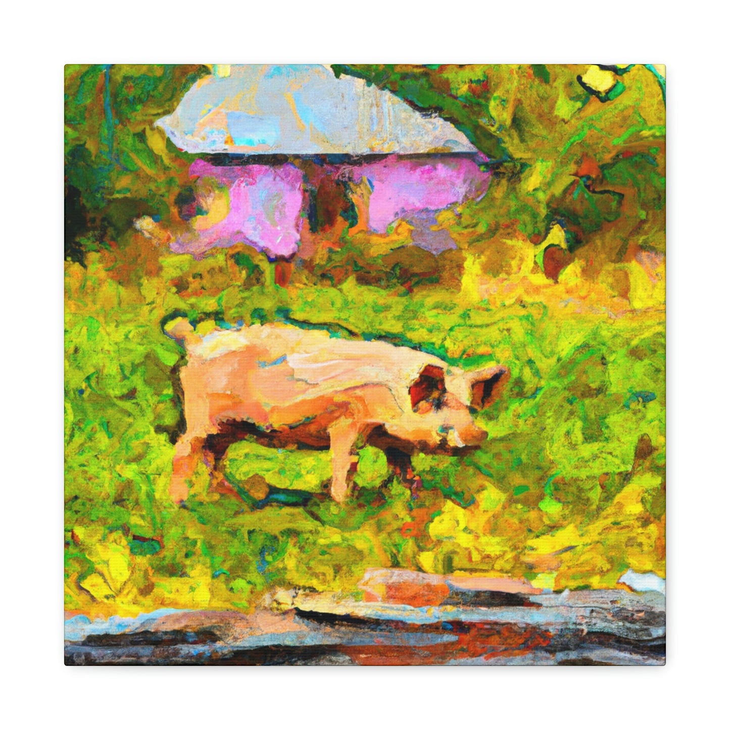 "Pig in Impressionism" - Canvas