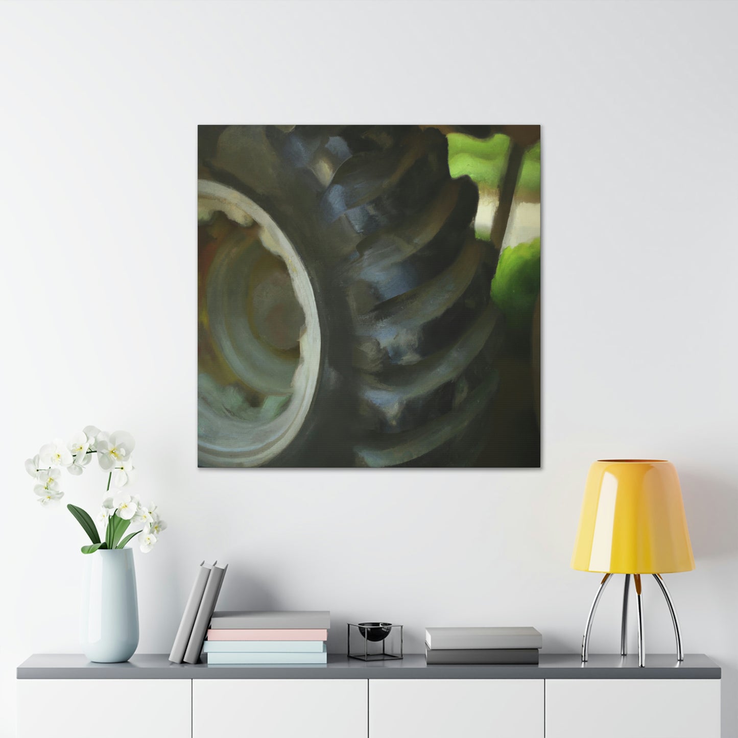 "Tractor Tire Reflection" - Canvas