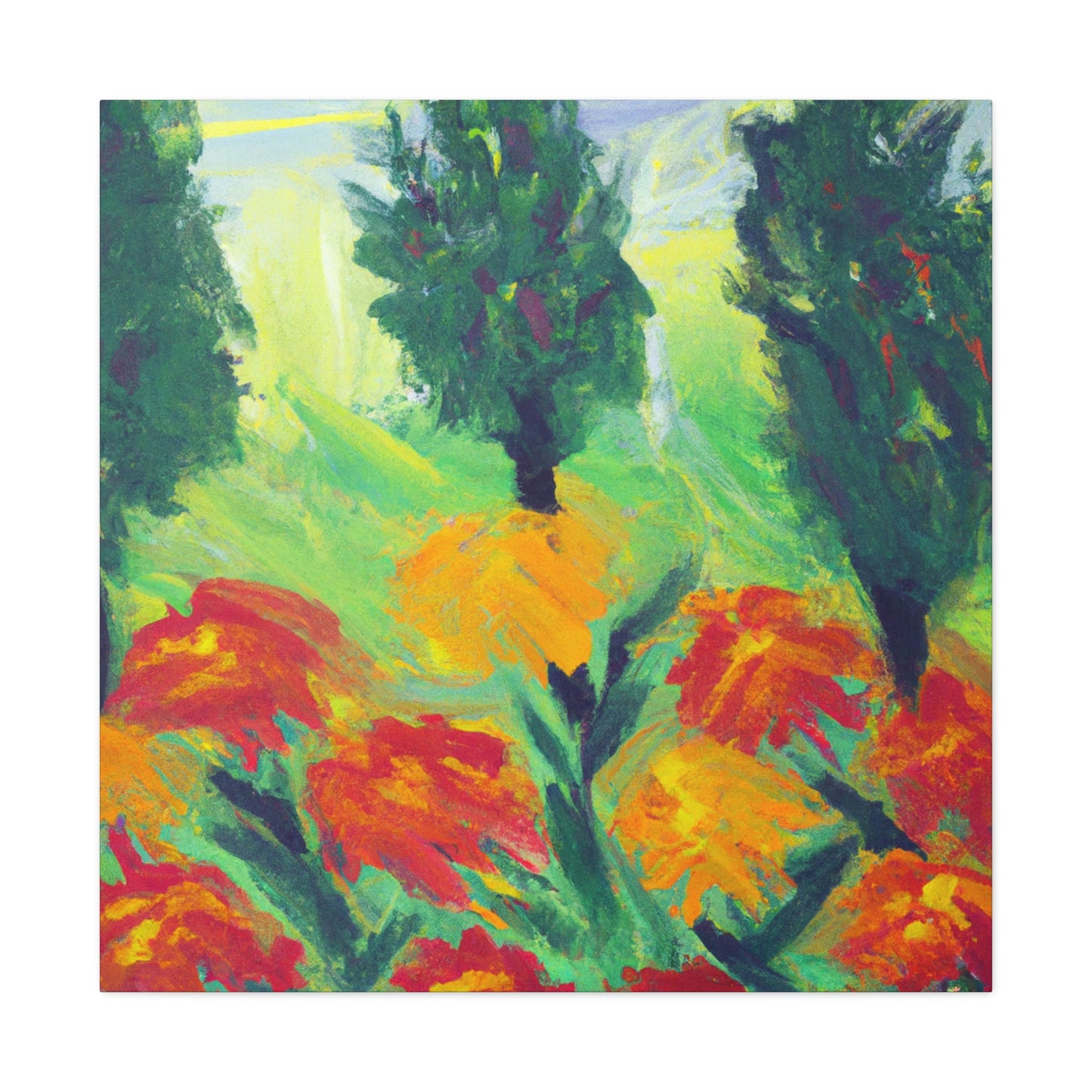 Marigolds in Expressionism - Canvas