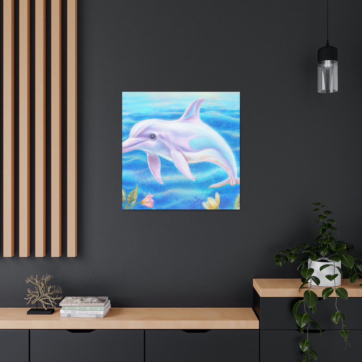 "Dolphins in Aquamarine Seas" - Canvas