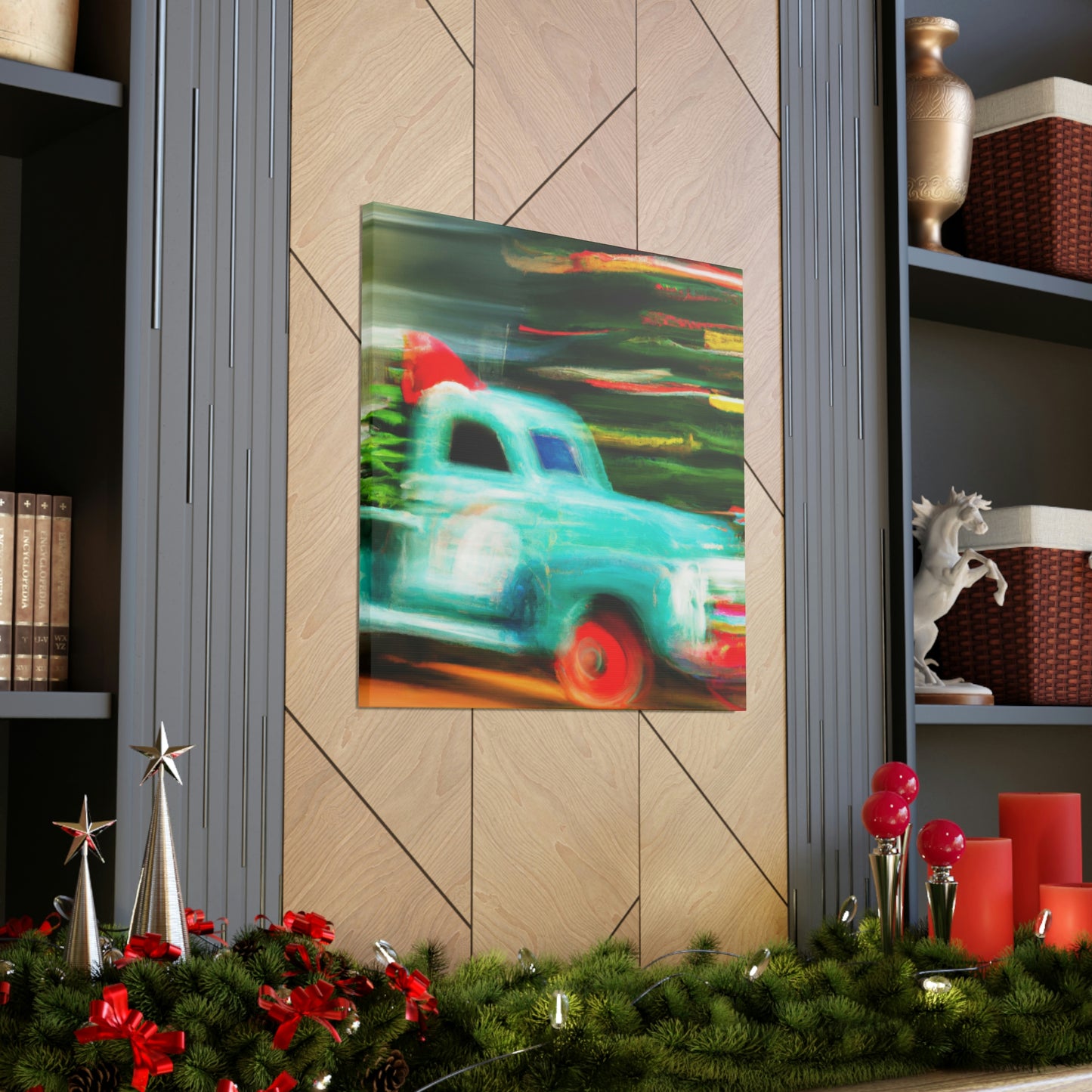 "Vintage Christmas Delivery Truck" - Canvas