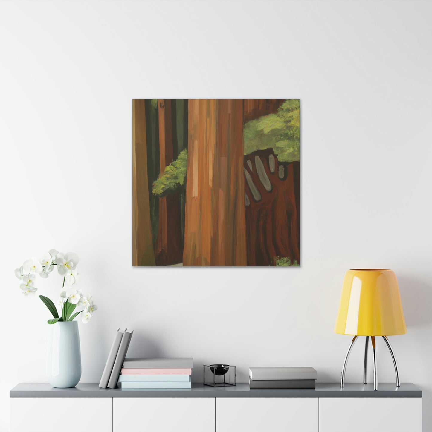 "Redwood Tree in Deco" - Canvas