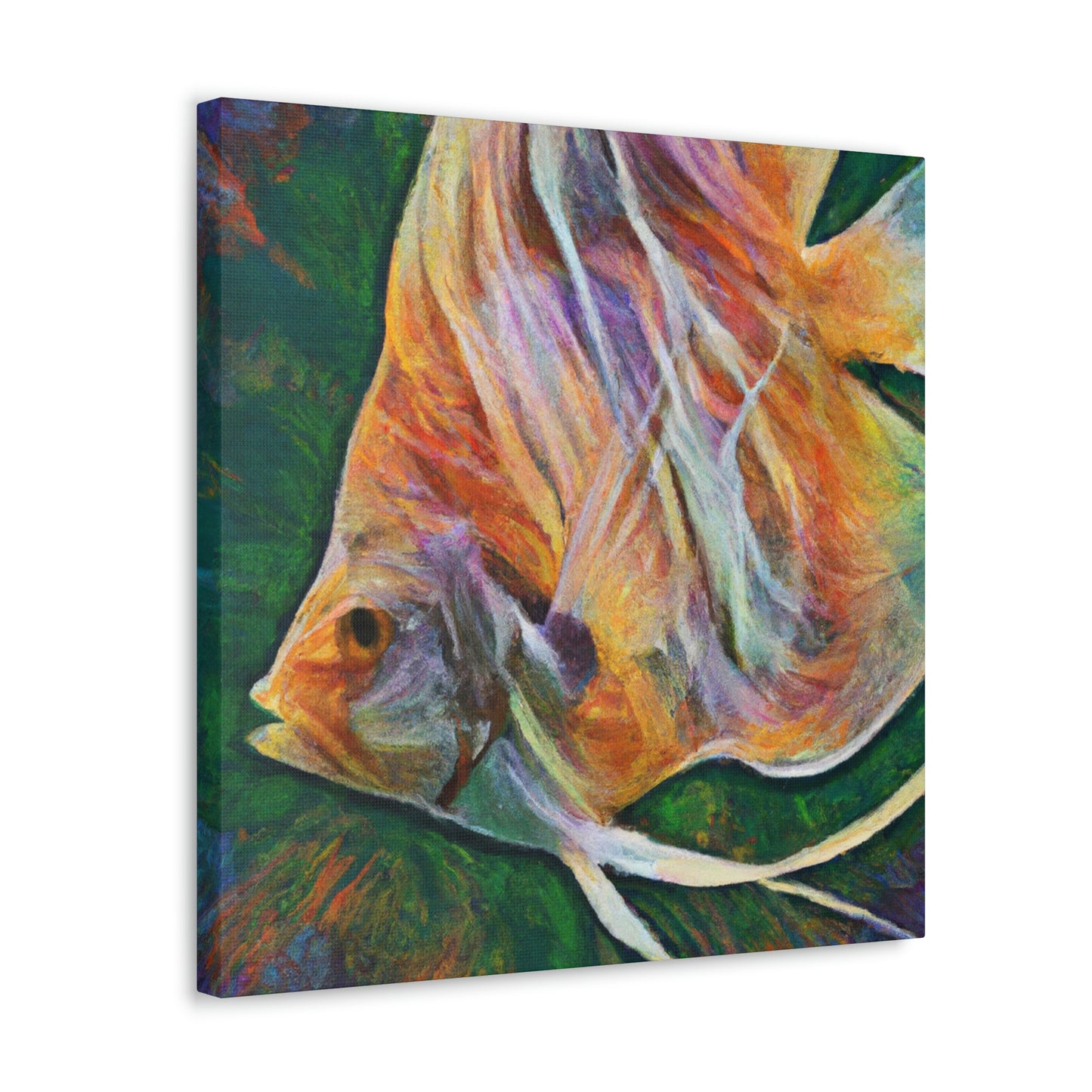 "Angelfish Under Waterfall" - Canvas