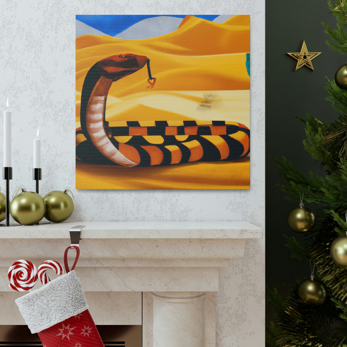 "Striking Rattlesnake Deco" - Canvas