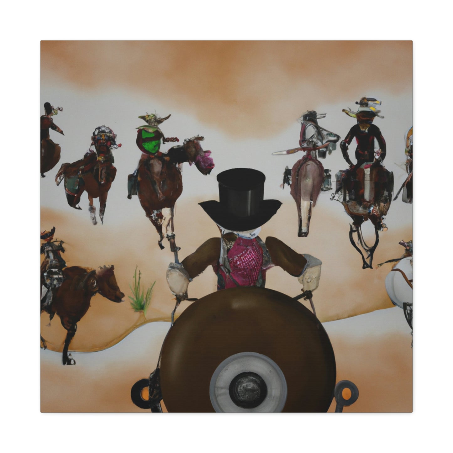 "Cattle Herding Steampunk" - Canvas