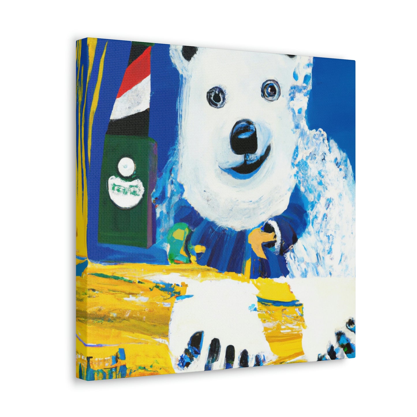 Polar Bear Reflection. - Canvas