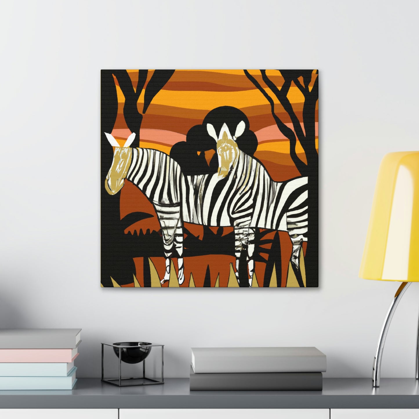 "Zebra in Moonlight Glaze" - Canvas