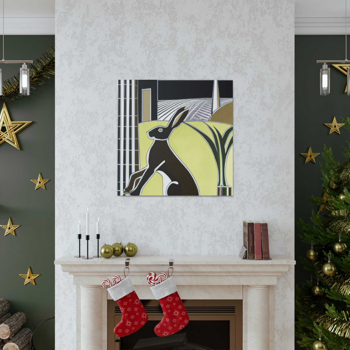 Rabbit in Art Deco - Canvas