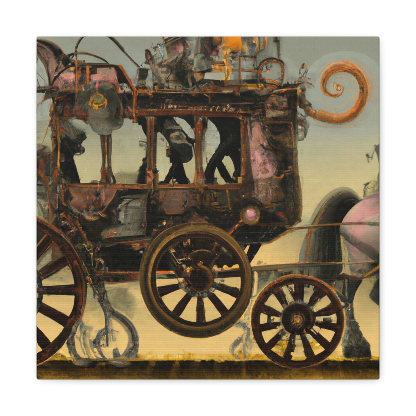 "Steam Horse-Drawn Carriage" - Canvas