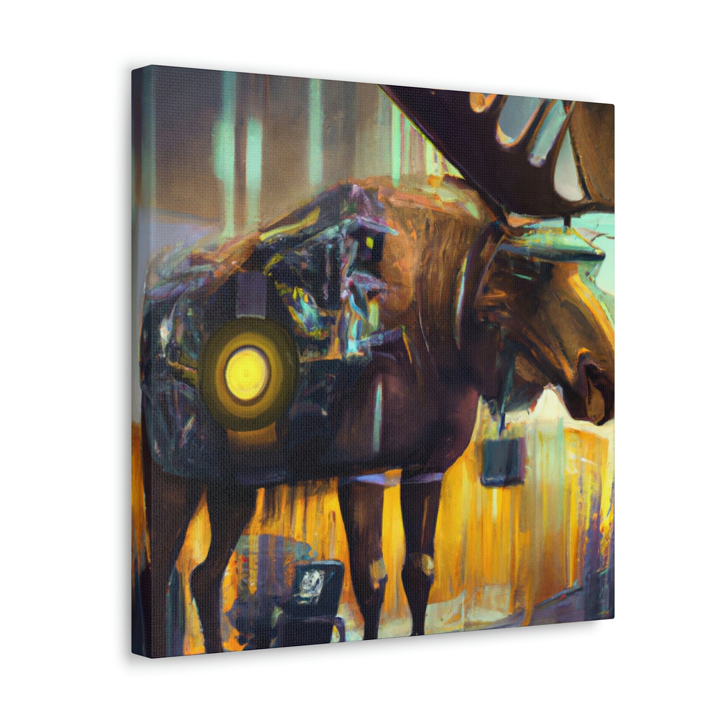 Moose in Steampunk Gear - Canvas