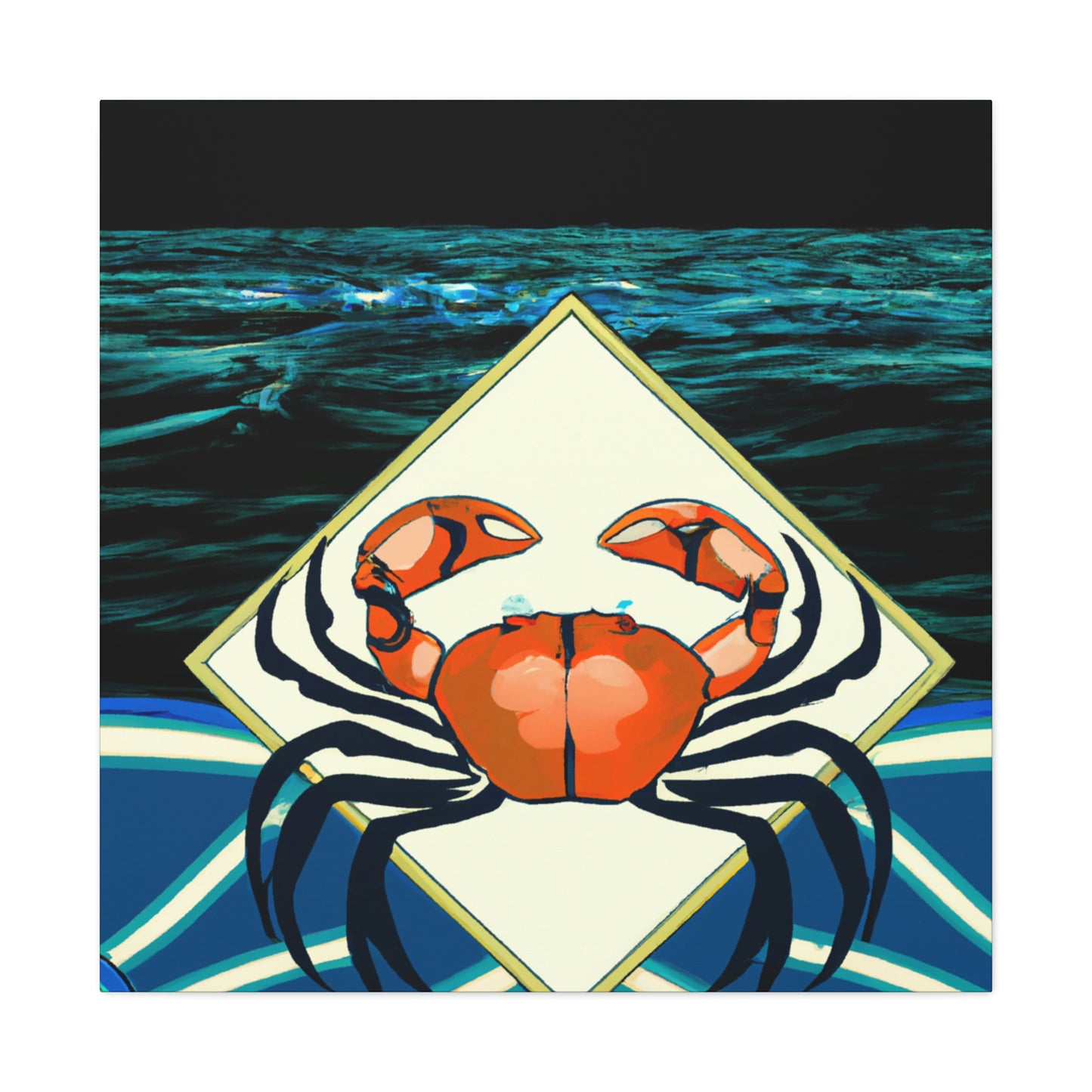 "Crab's Deco Dance" - Canvas