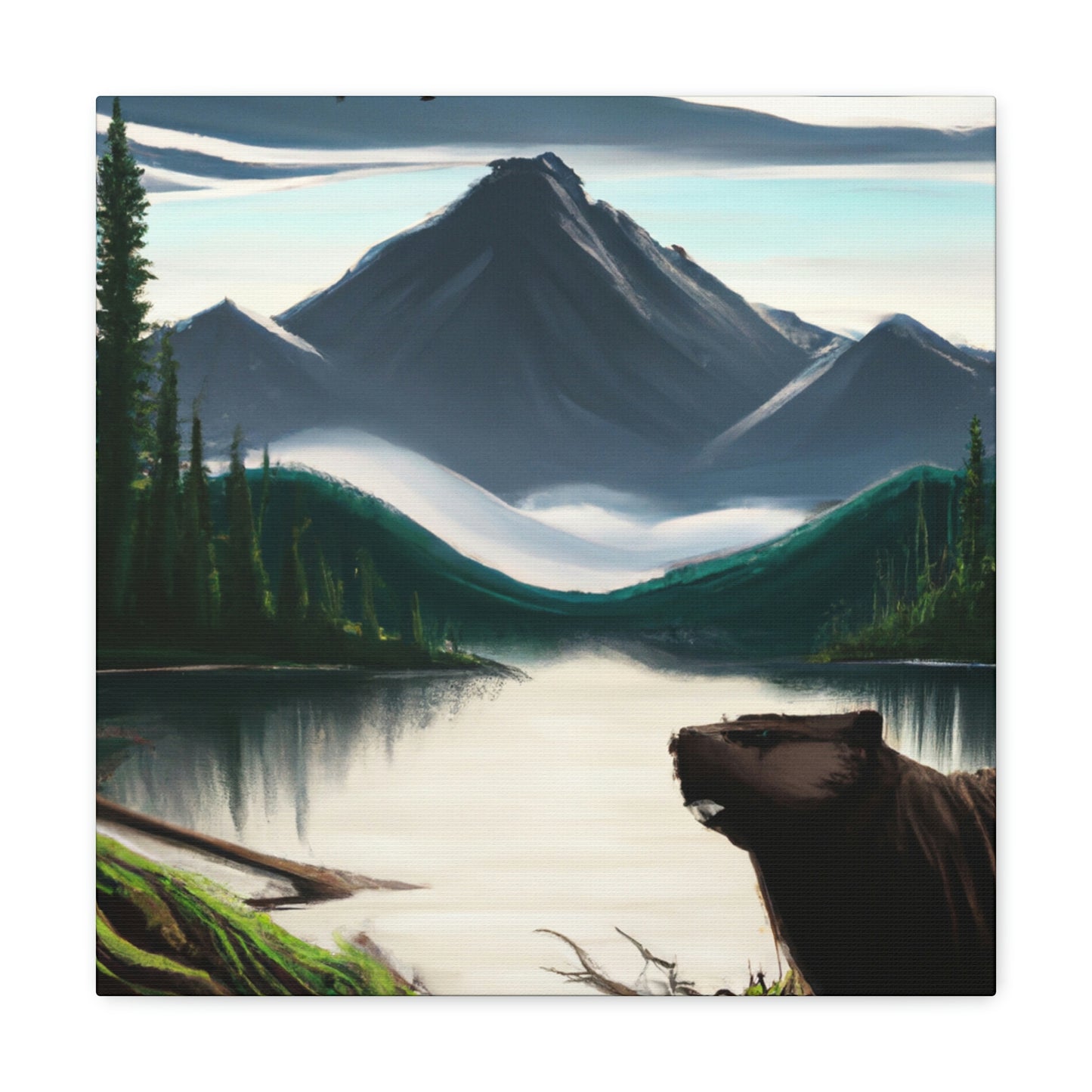 "Beavers in Deco Style" - Canvas