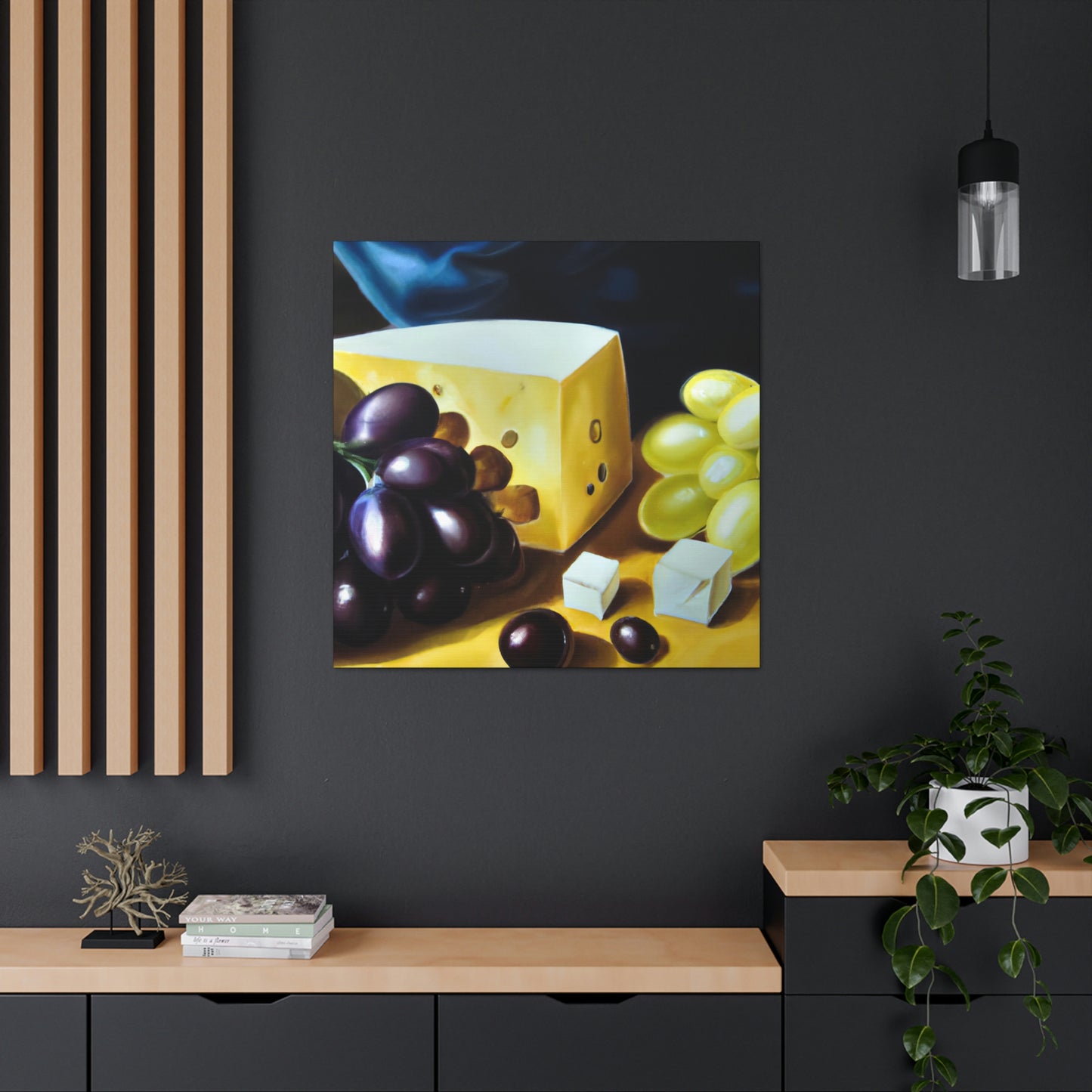 Cheese and Grapes Tapestry - Canvas