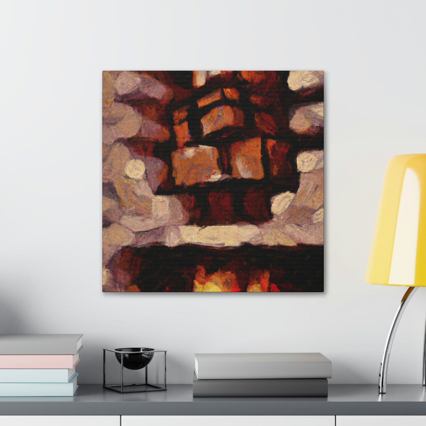 Fiery Hearth Embers - Canvas