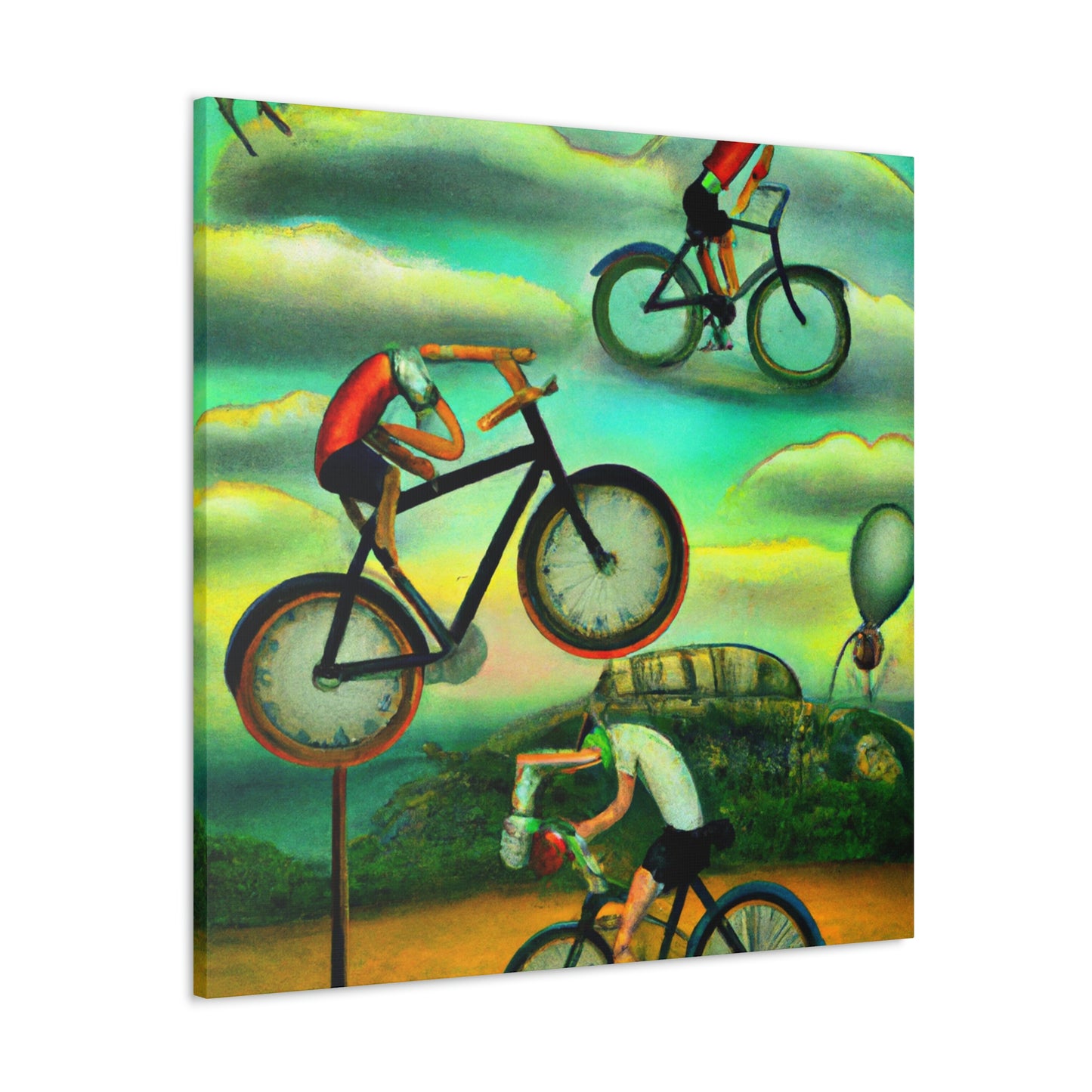 "Wheeled Dreamscape Biking" - Canvas