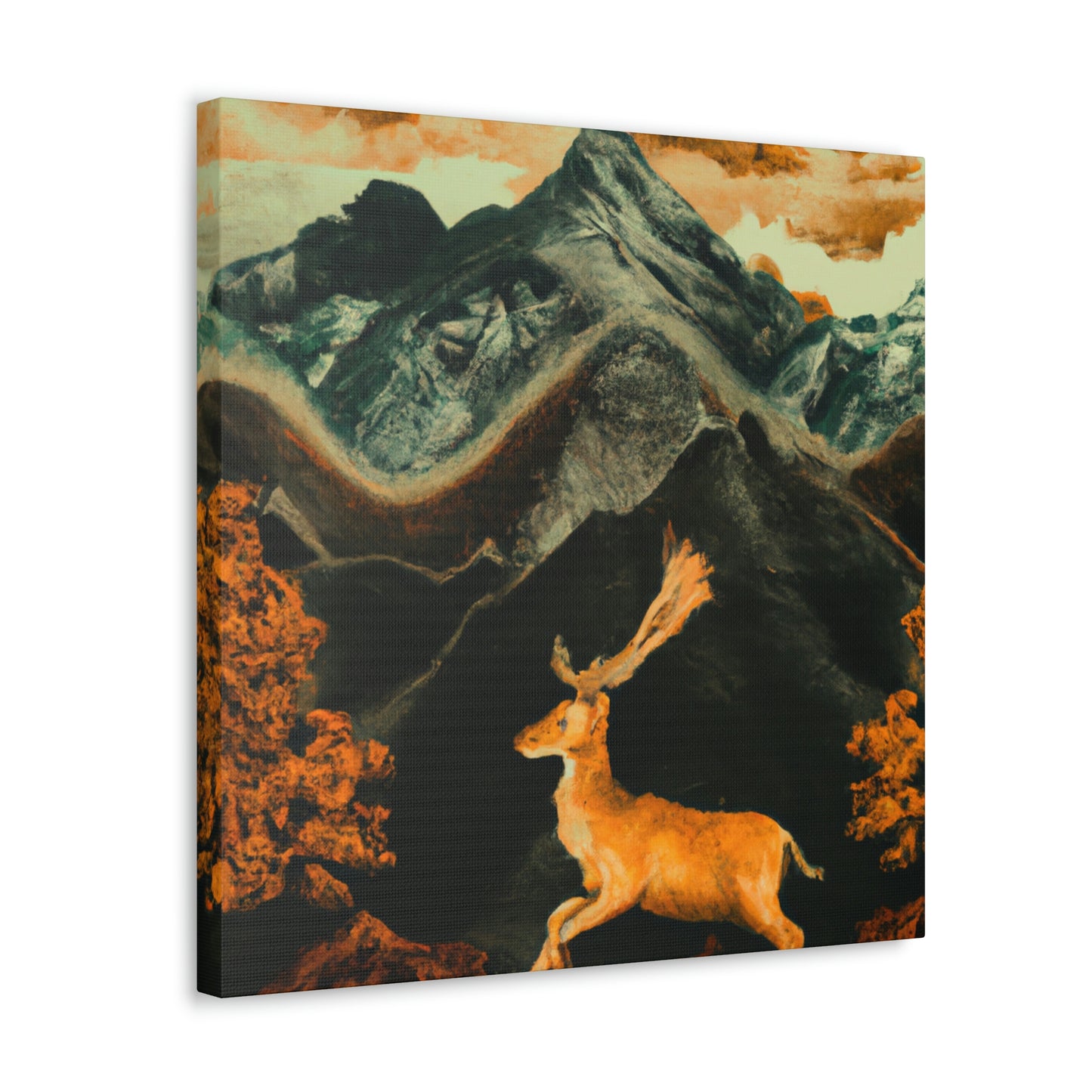 Deer in a Garden - Canvas