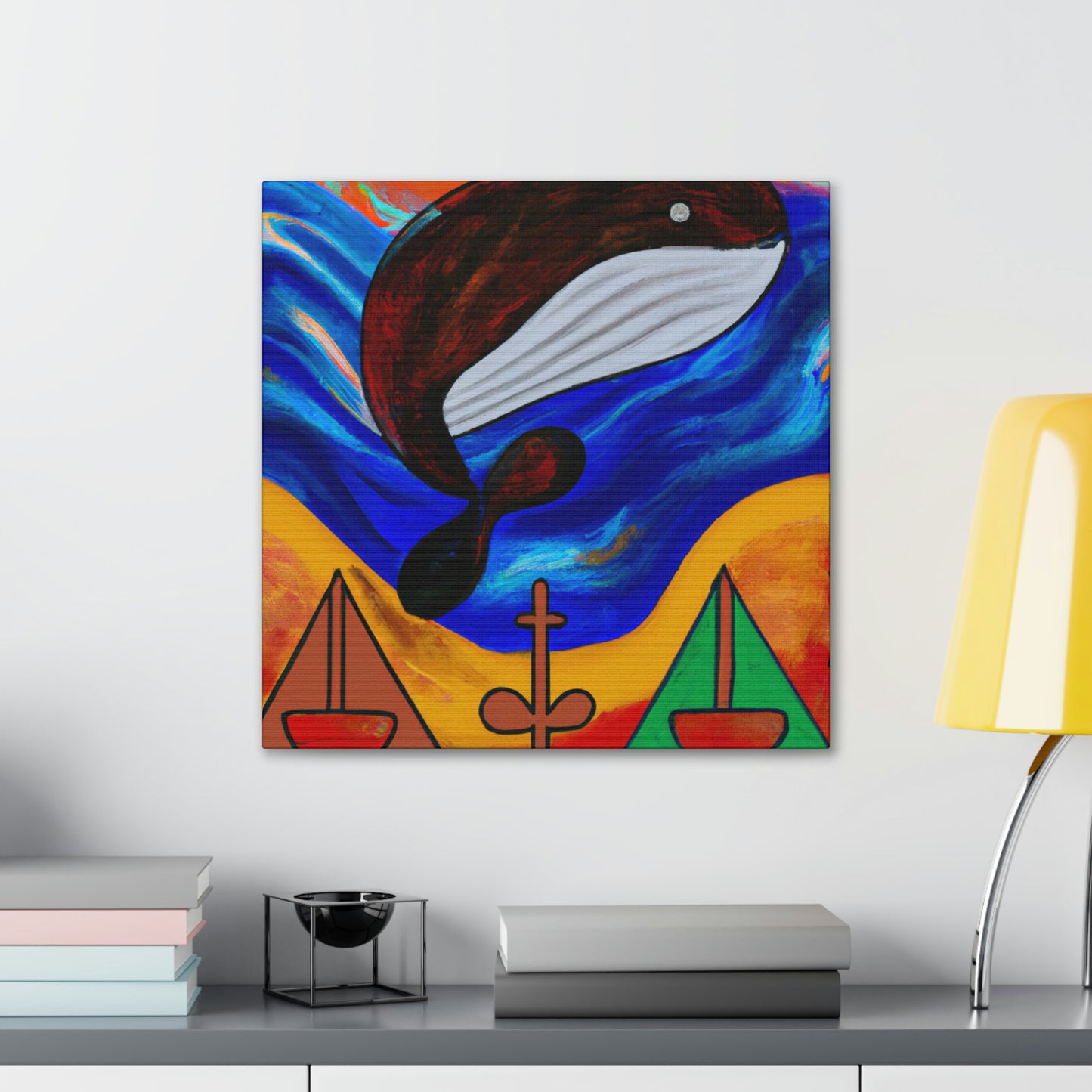 Whales in Blue Skies - Canvas