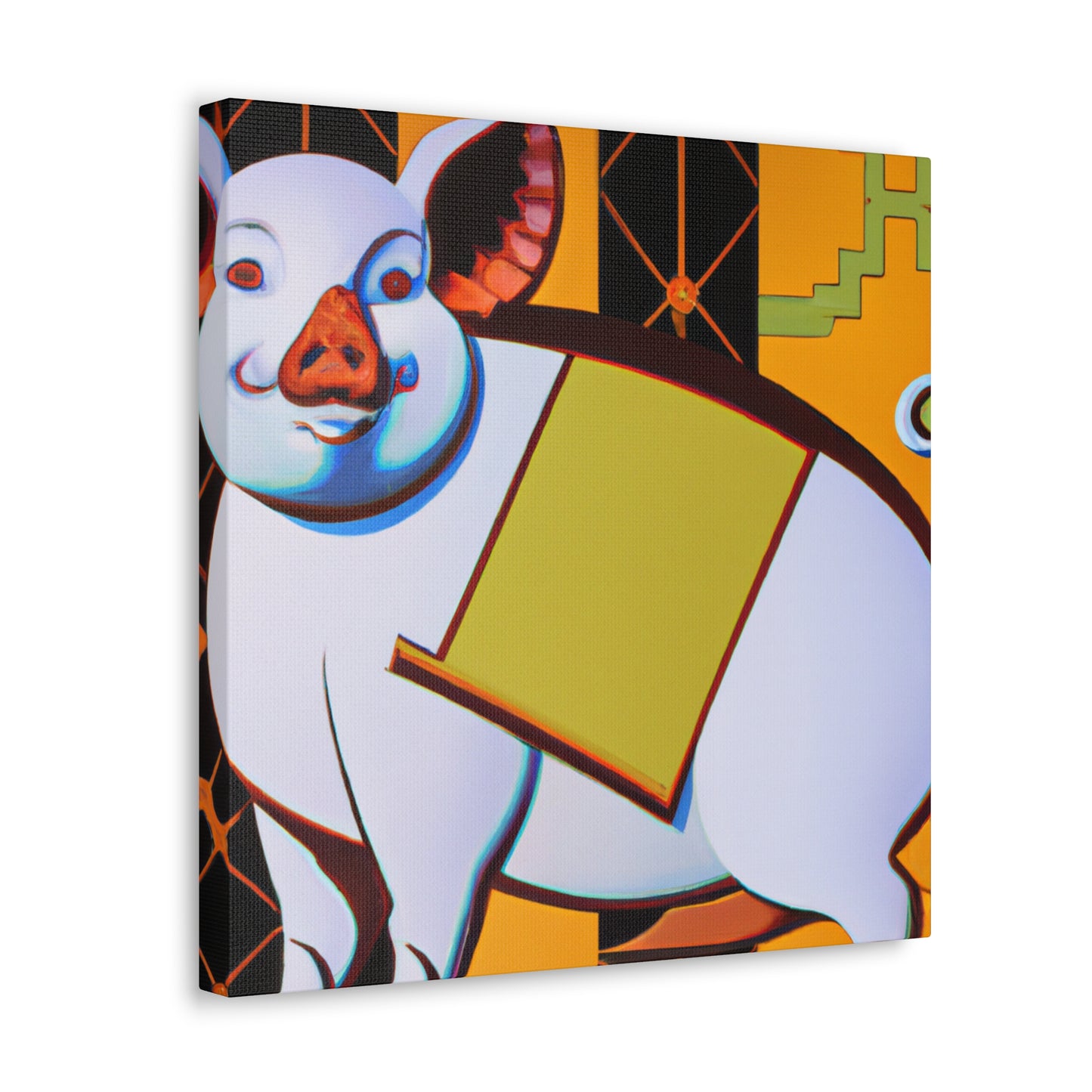 "Piggy's Deco Gleam" - Canvas