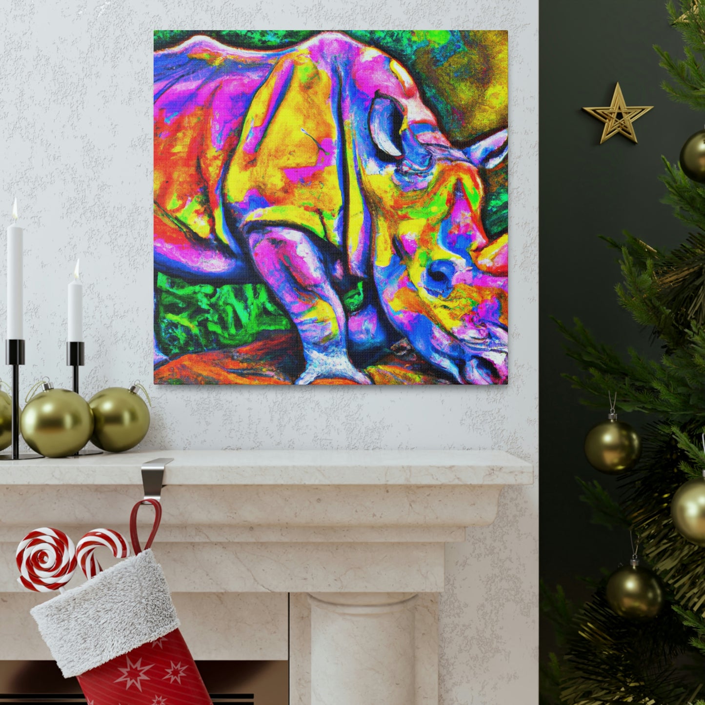 Rhinoceros in Deco - Canvas