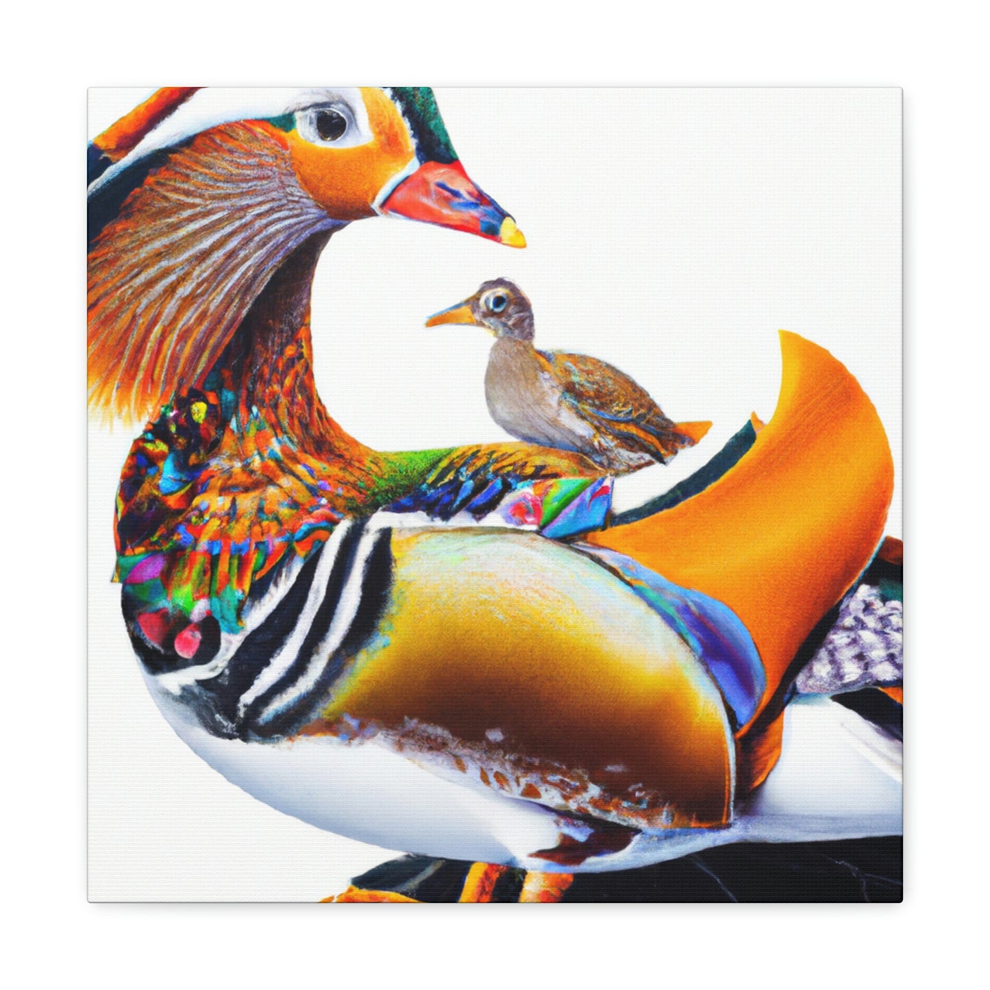 "Mandarin Ducks in Flight" - Canvas