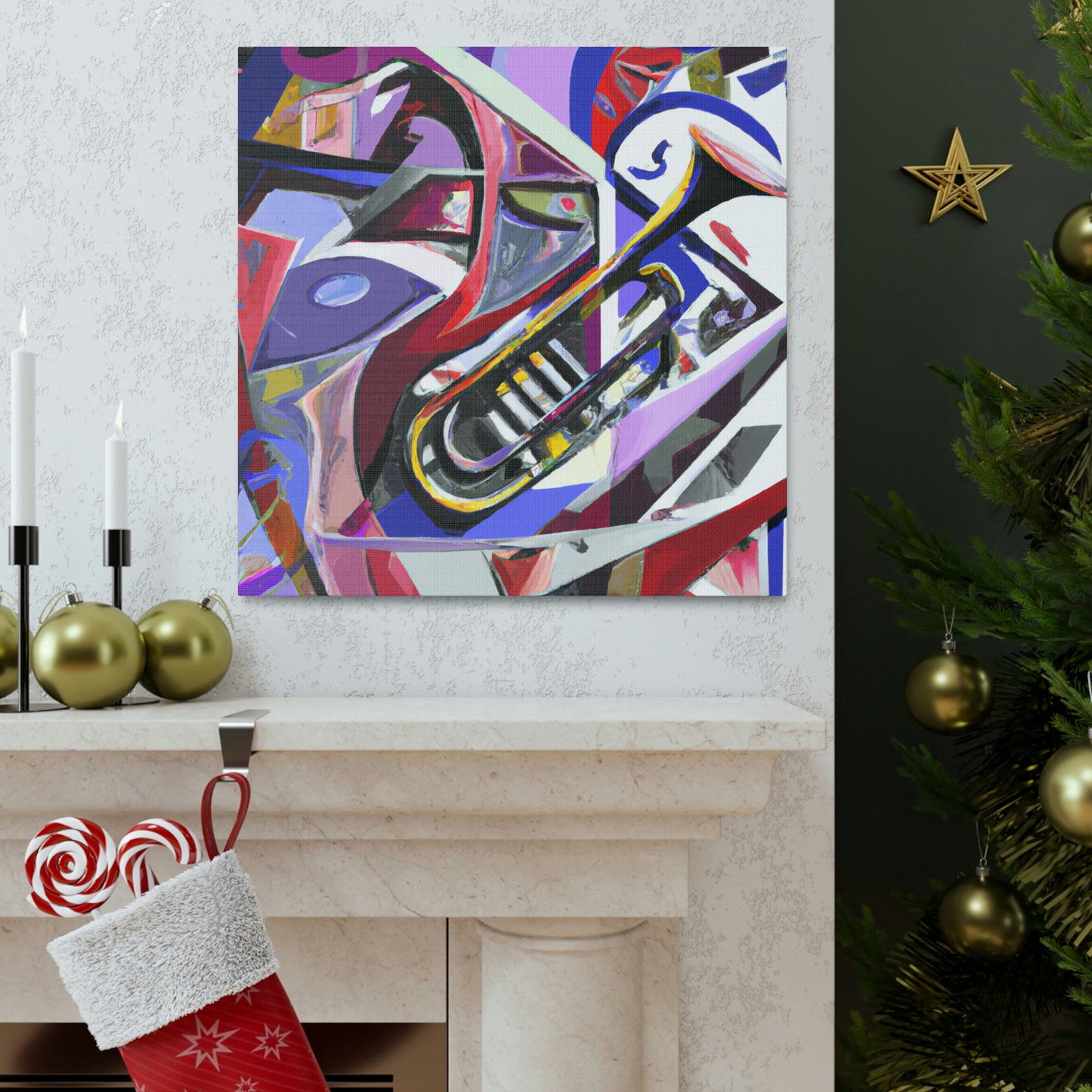 Trombone in Abstract. - Canvas