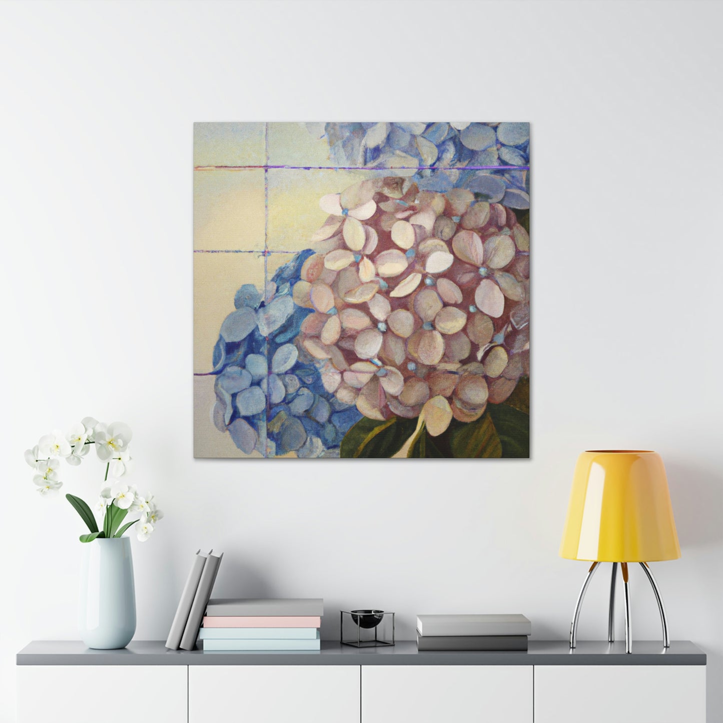 "Lush Deco Hydrangeas" - Canvas