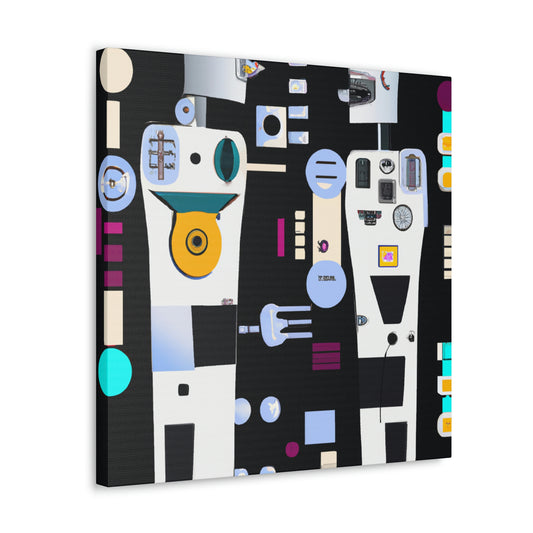 "Robots in Deco City" - Canvas