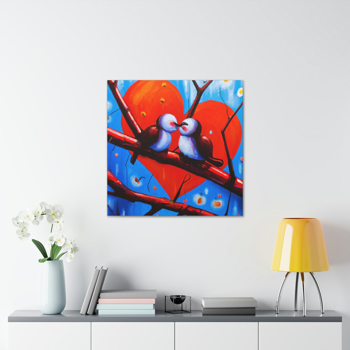 Love Birds in Bloom - Canvas