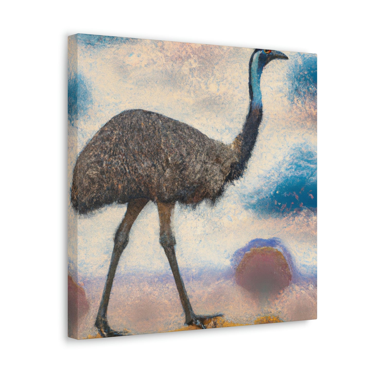 "Emu in Pointillism" - Canvas