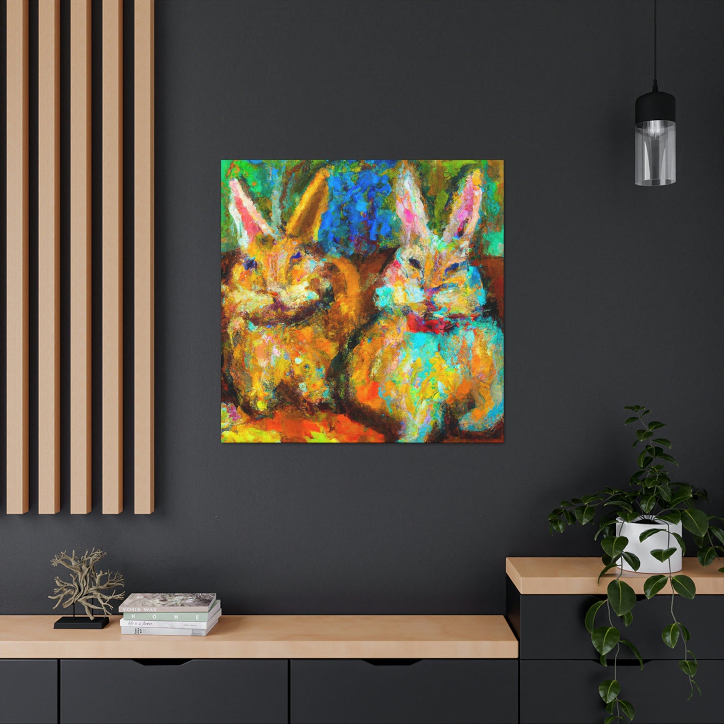 Rabbits in Springtime - Canvas