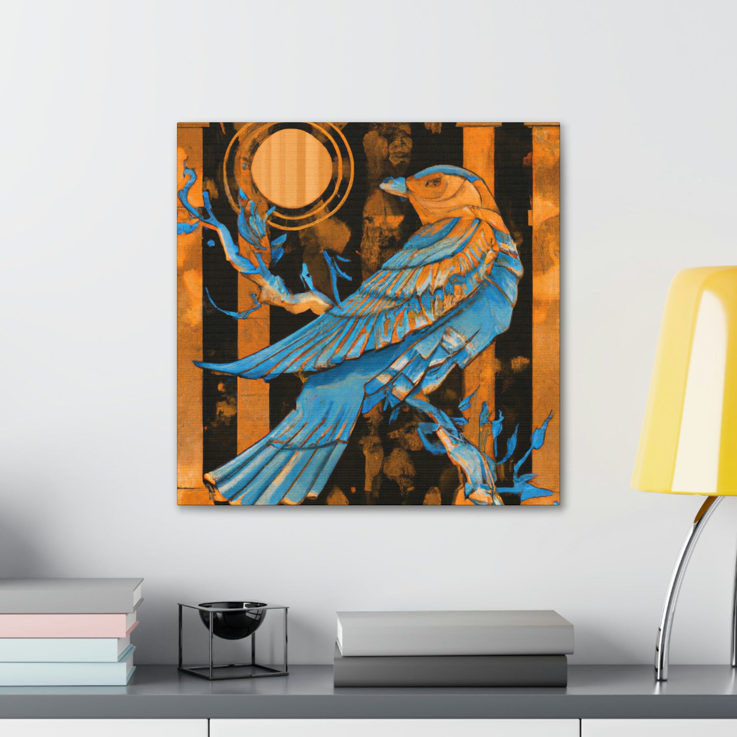 "Bluebird's Art Deco Dream" - Canvas