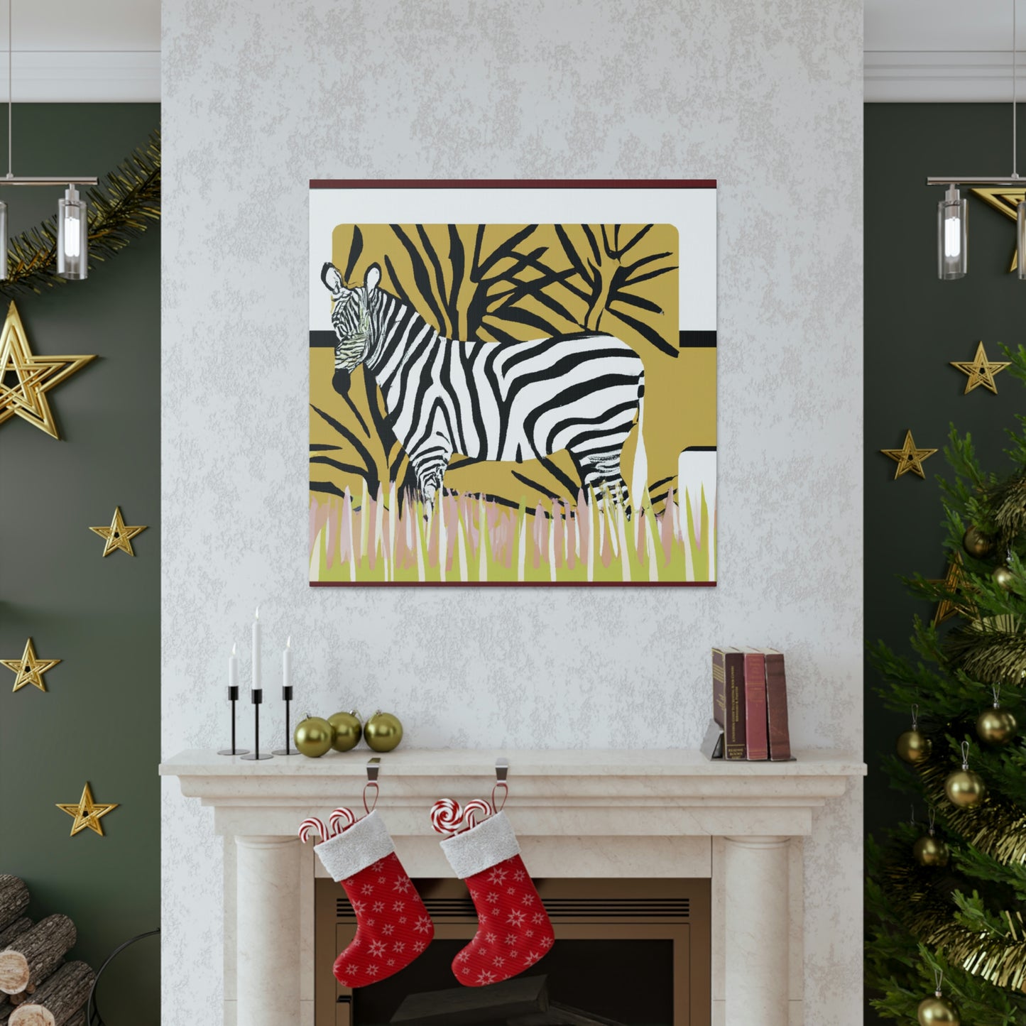 "Gilded Zebra Splendor" - Canvas