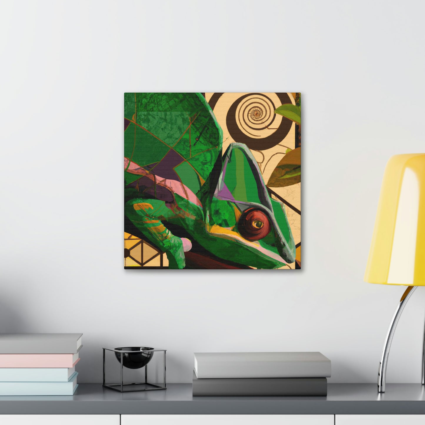 Muted Chameleon Embrace - Canvas