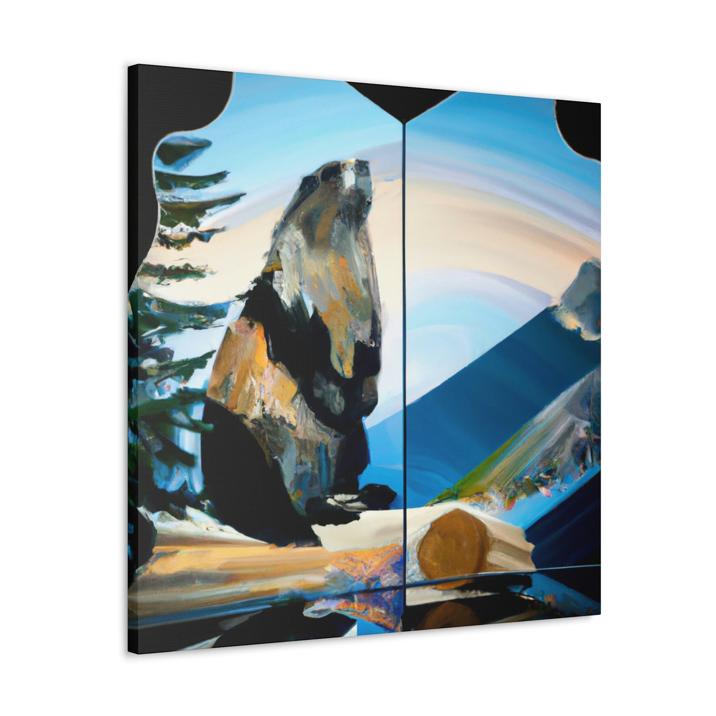 Marmot in Moonlight Glow - Canvas