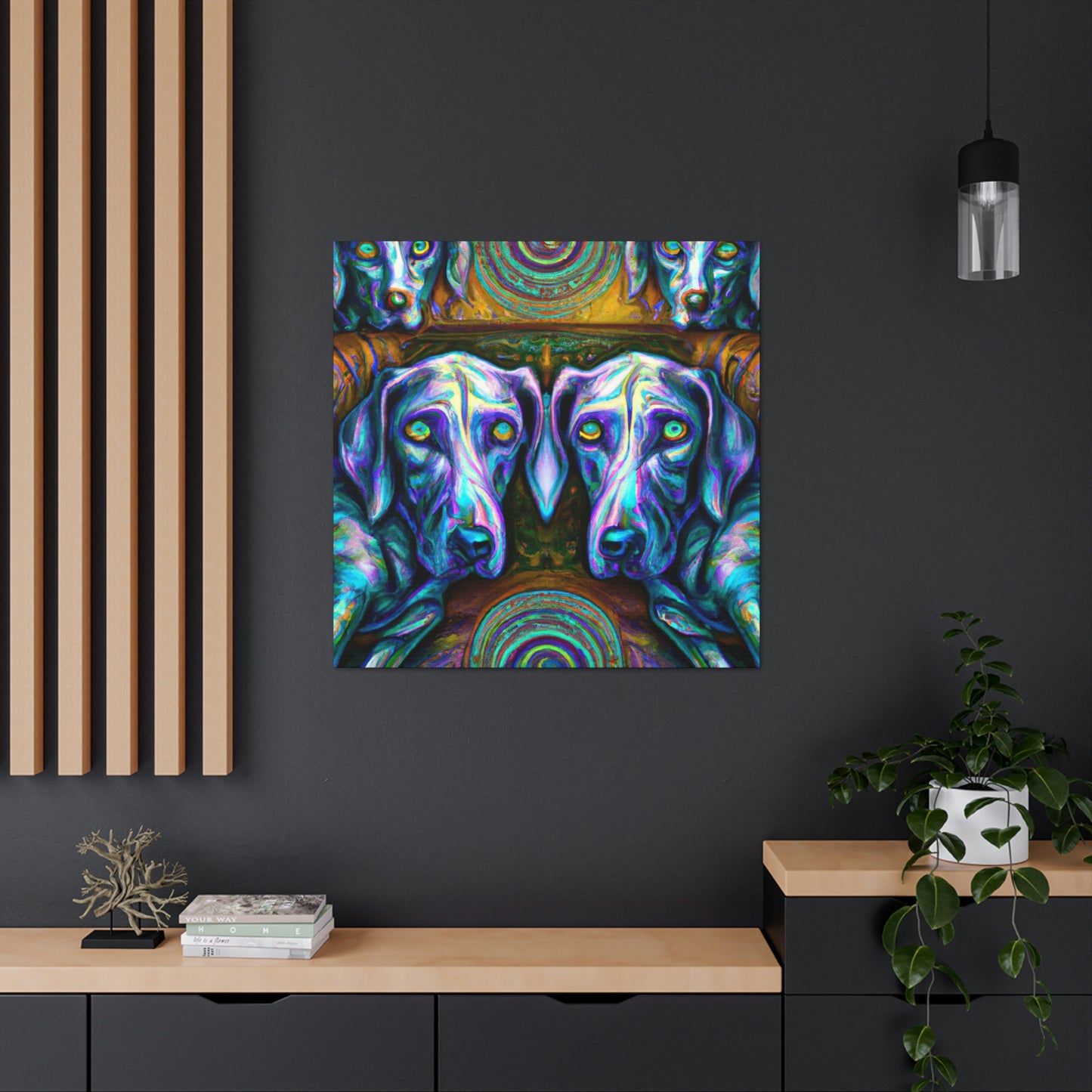 "Weimaraner in Moonlight" - Canvas