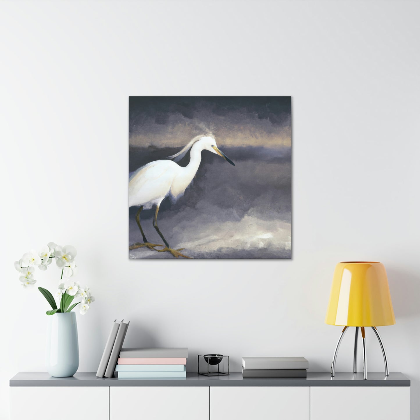 "Whiteness of Egret Winter" - Canvas