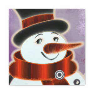 "Snowman's Art Deco Aura" - Canvas