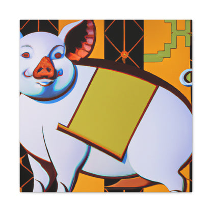 "Piggy's Deco Gleam" - Canvas