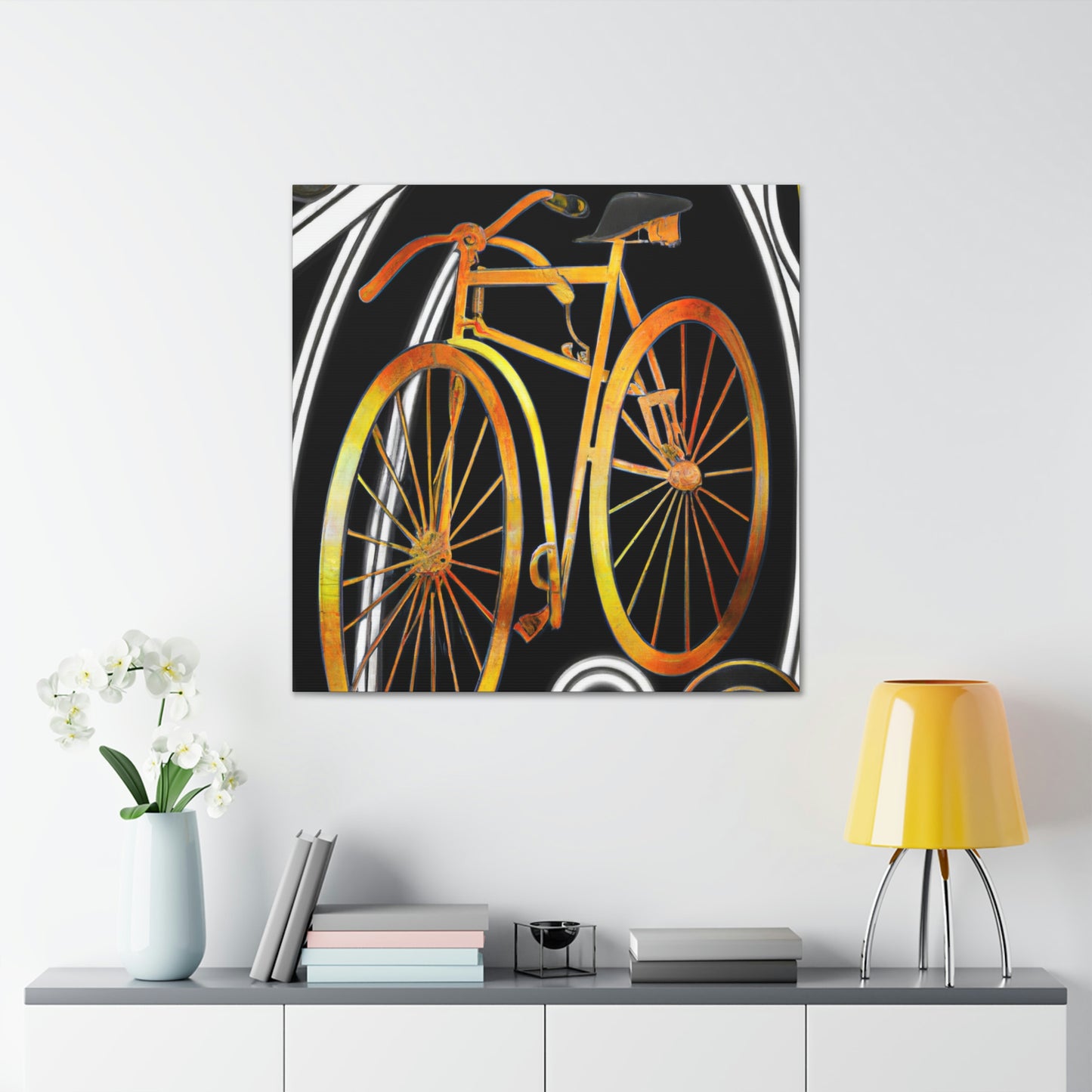 "Wheeling Art Deco Bike" - Canvas